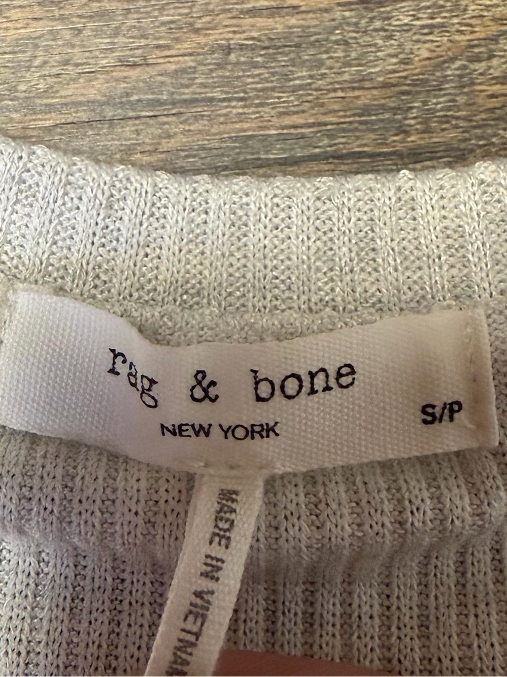 Rag & Bone The Knit Rib Long Sleeve Top Shirt Womens Small Black Stitch Detail - Picture 2 of 9